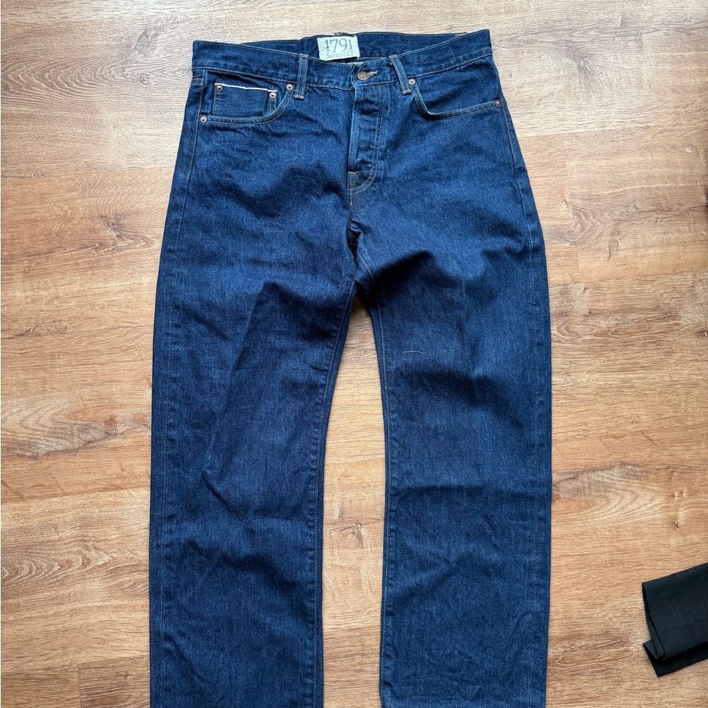 1791 Supply & co selvage denim Men’s Dark Blue Straight-Leg Jeans
